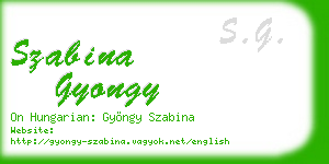 szabina gyongy business card